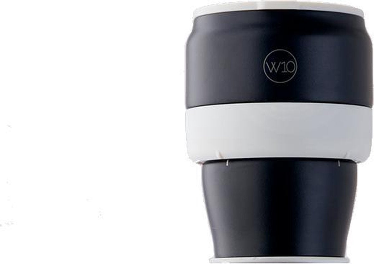 W10 Hazlewood - RVS opvouwbare thermos/reisbeker - 340 ml - Zwart - Voor zowel warme als koude dranken