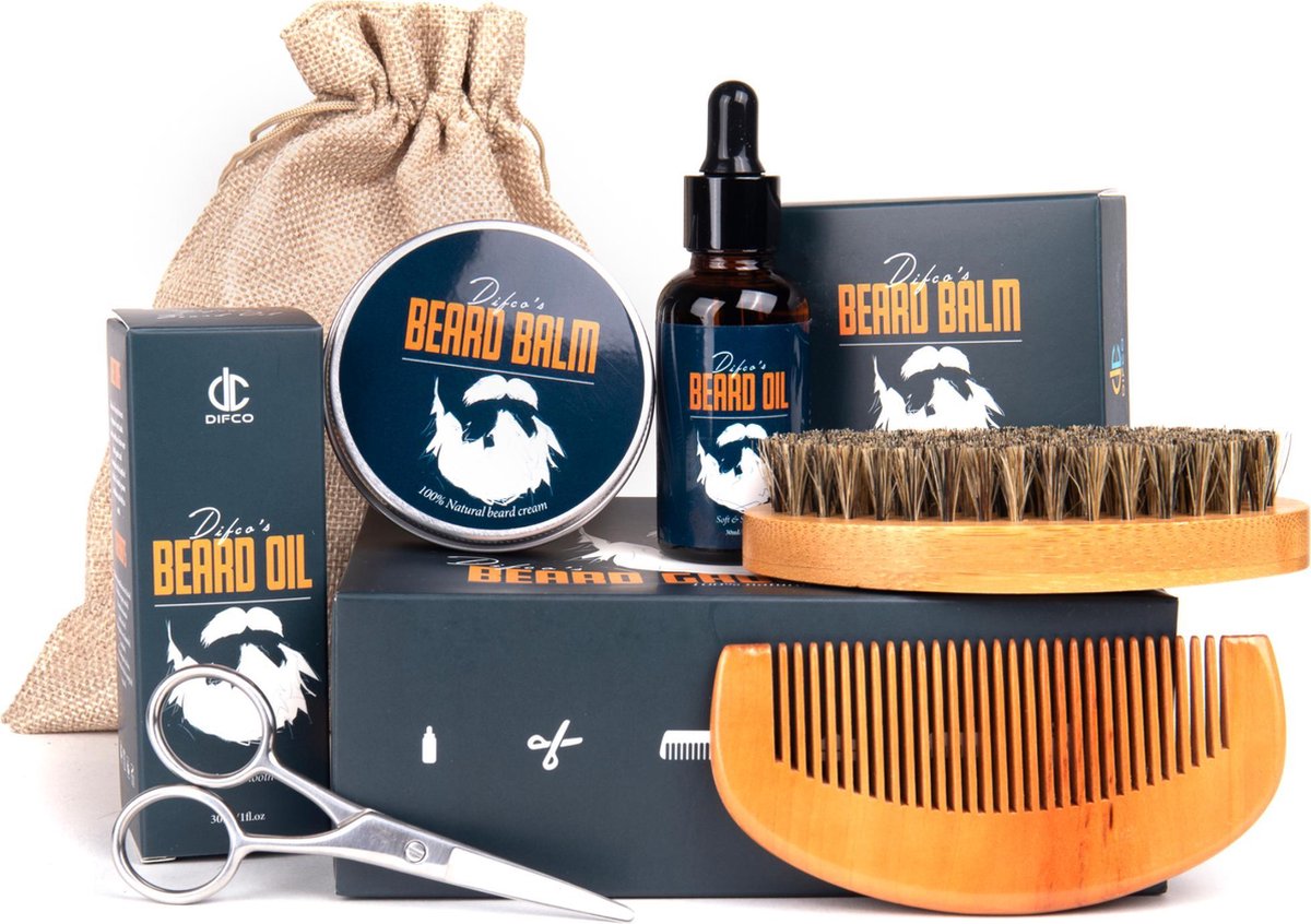 Baardolie - Baardgroei Kit - Baardverzorging Set – Baardkam - Baardbalsem - Cadeau Voor Man