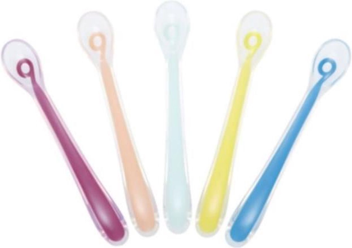 BABYMOOV Babylepels - eerste leeftijds siliconen lepels - set van 5 stuks