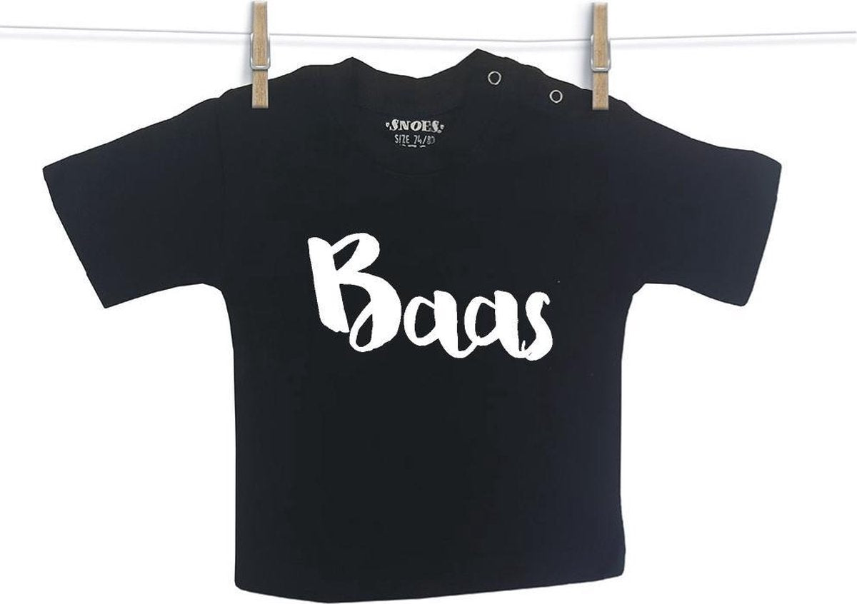 Baby Shirt Zwart korte mouw Snoes baas 50/56