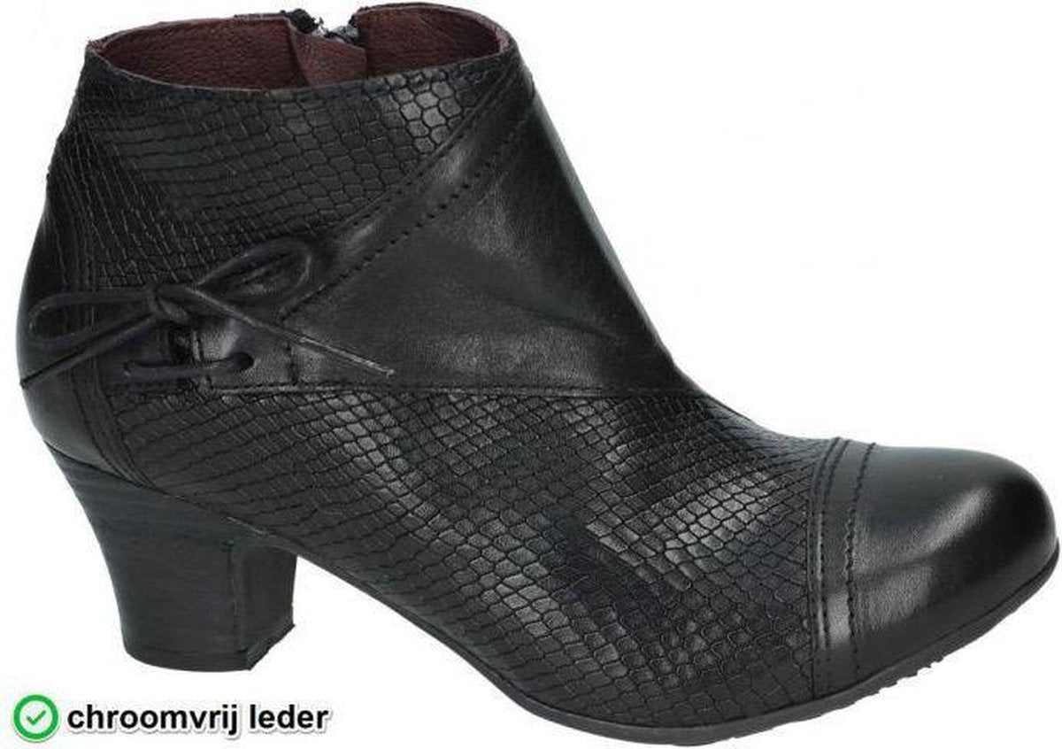 Brako -Dames -  zwart - enkellaarzen - maat 38