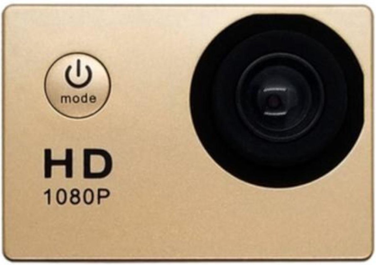 CloudCam Go-Pro Met Beschermhoes | Action Cam Waterdicht | Stevig | Goud