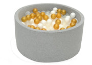 Ballenbak Grijs 90x40 met 250 ballen Wit