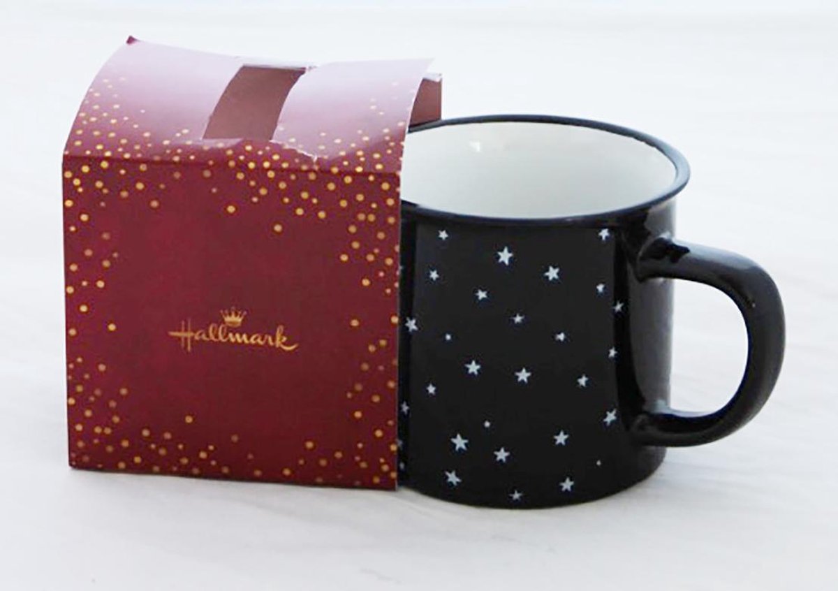 Beker - Hallmark - Zwart met witte sterren
