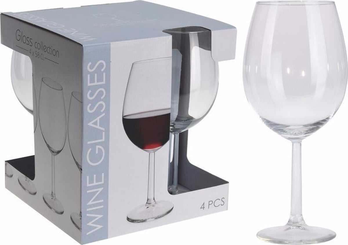 16x wijnglazen transparant 580 ml - 16-delig - wijnglazen/drinkglazen