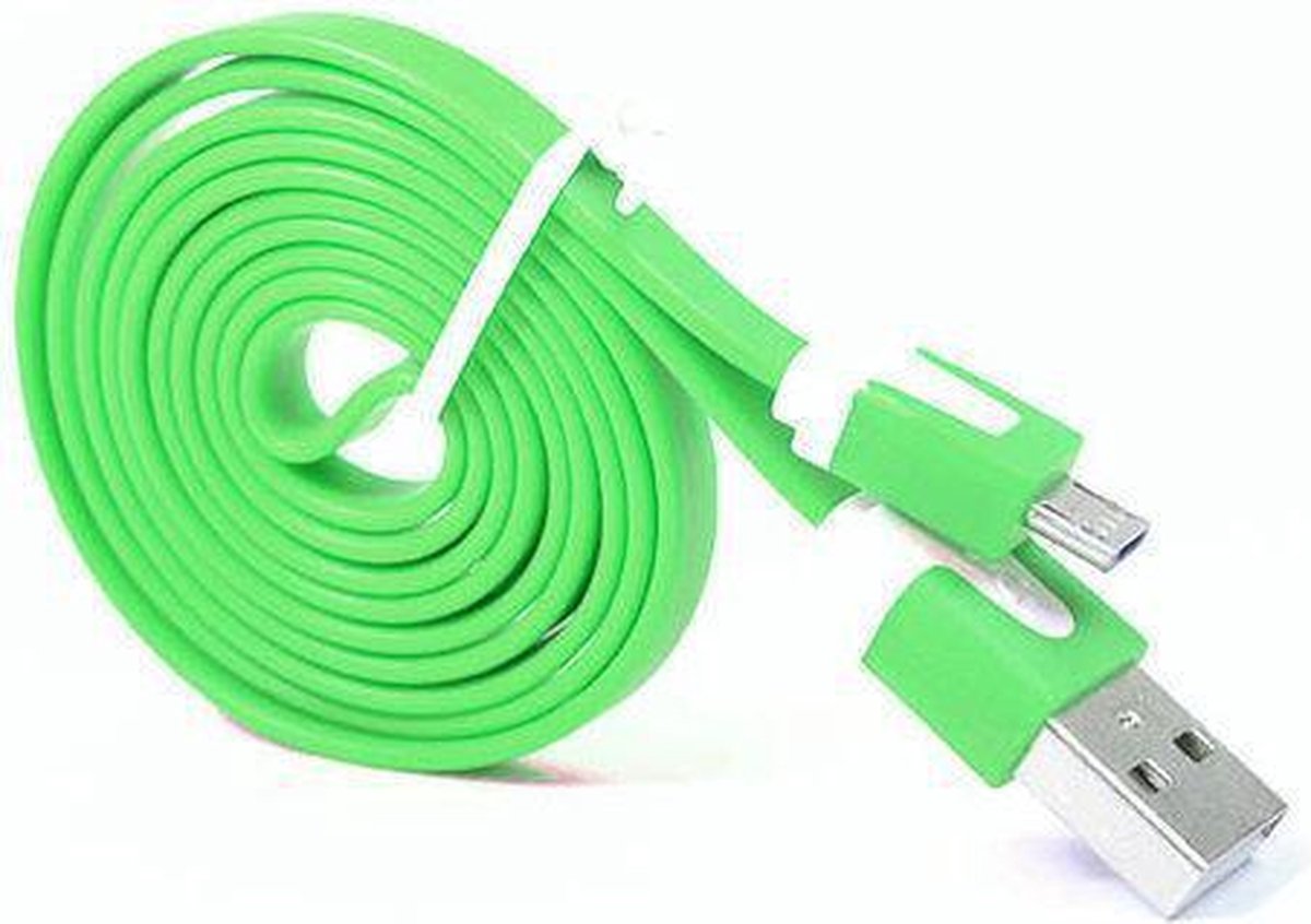 Micro USB Kabel Datacable 1 meter Universeel Green Groen