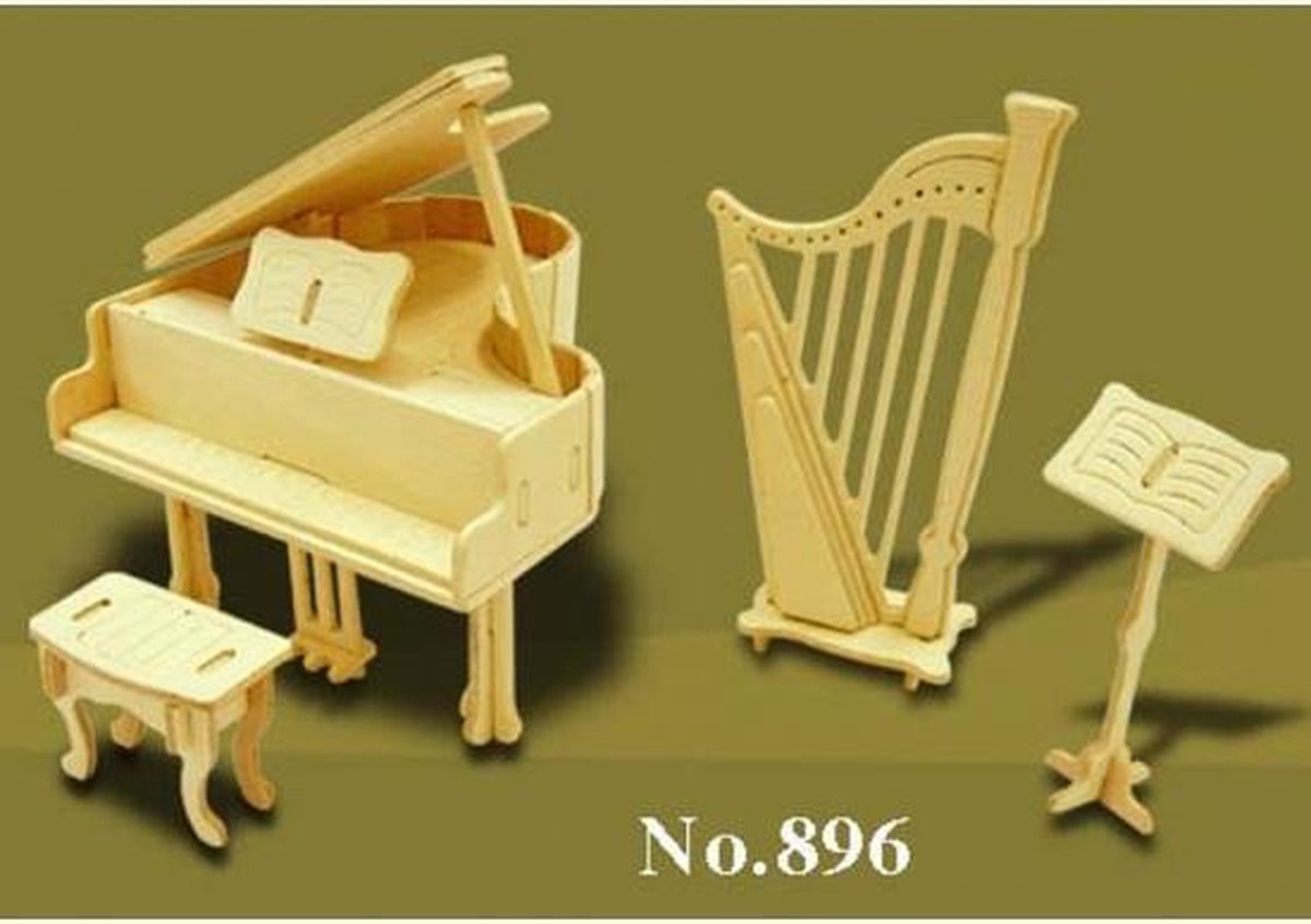 Speelgoed poppenhuis muziekinstrumenten - Houten bouwpakketten