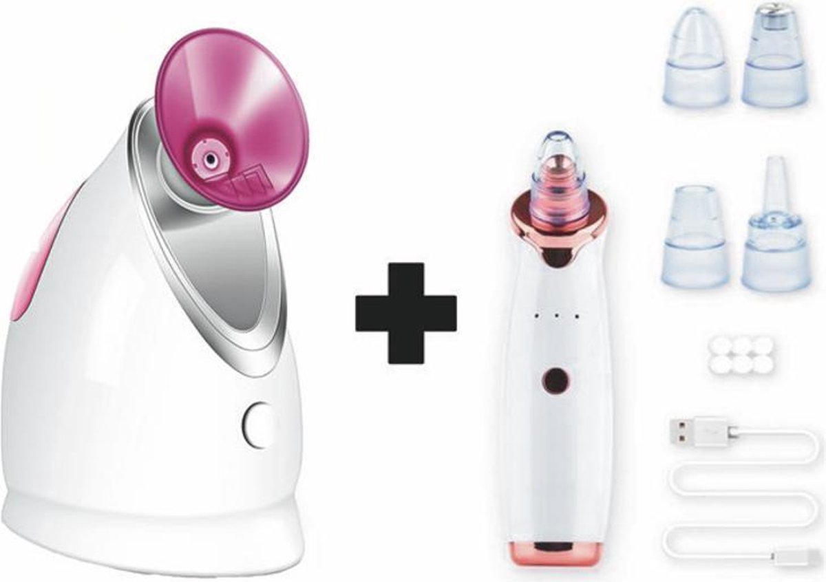 Blackhead Remover - Meeters Remover – Elektrische Vacuüm Mee-eter Verwijderaar - Puisten Verzorging - Pore Cleaner - Gezichtsverzorging – Pore Suction Cleaner Inclusief 5 Opzetstukken – Inclusief gezichtsstomer – Set - Verzorging set