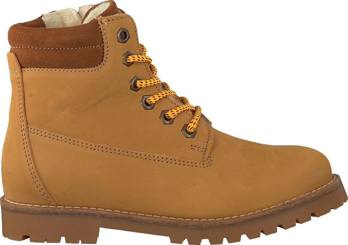Ton & Ton 4592n Veterboots - Laarzen Met Veters - Jongens - Camel - Maat 35