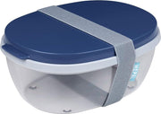 Mepal Saladbox Ellipse – Lunchbox voor volwassenen en saladebox to go – Nordic denim – Groot genoeg voor een maaltijdsalade