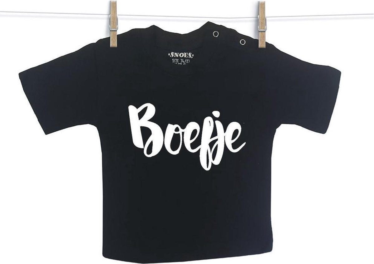 Baby Shirt Zwart korte mouw Snoes Boefje 62/68
