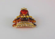 Haarklem mini smal bruin  strass