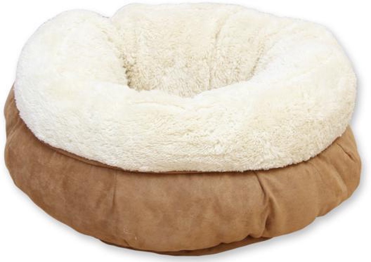 AFP Lamswol mand voor hond en kat 45 x 45 x 25 cm hondenmand kattenmand Beige