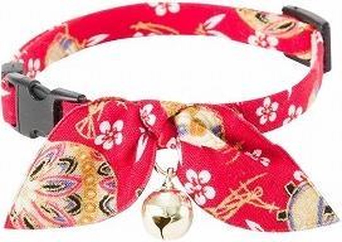 NECOICHI Kimono strik kattenhalsband rood