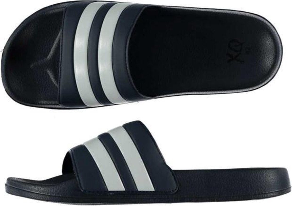 QX Heren Badslipper / Poolslider Blauw Wit