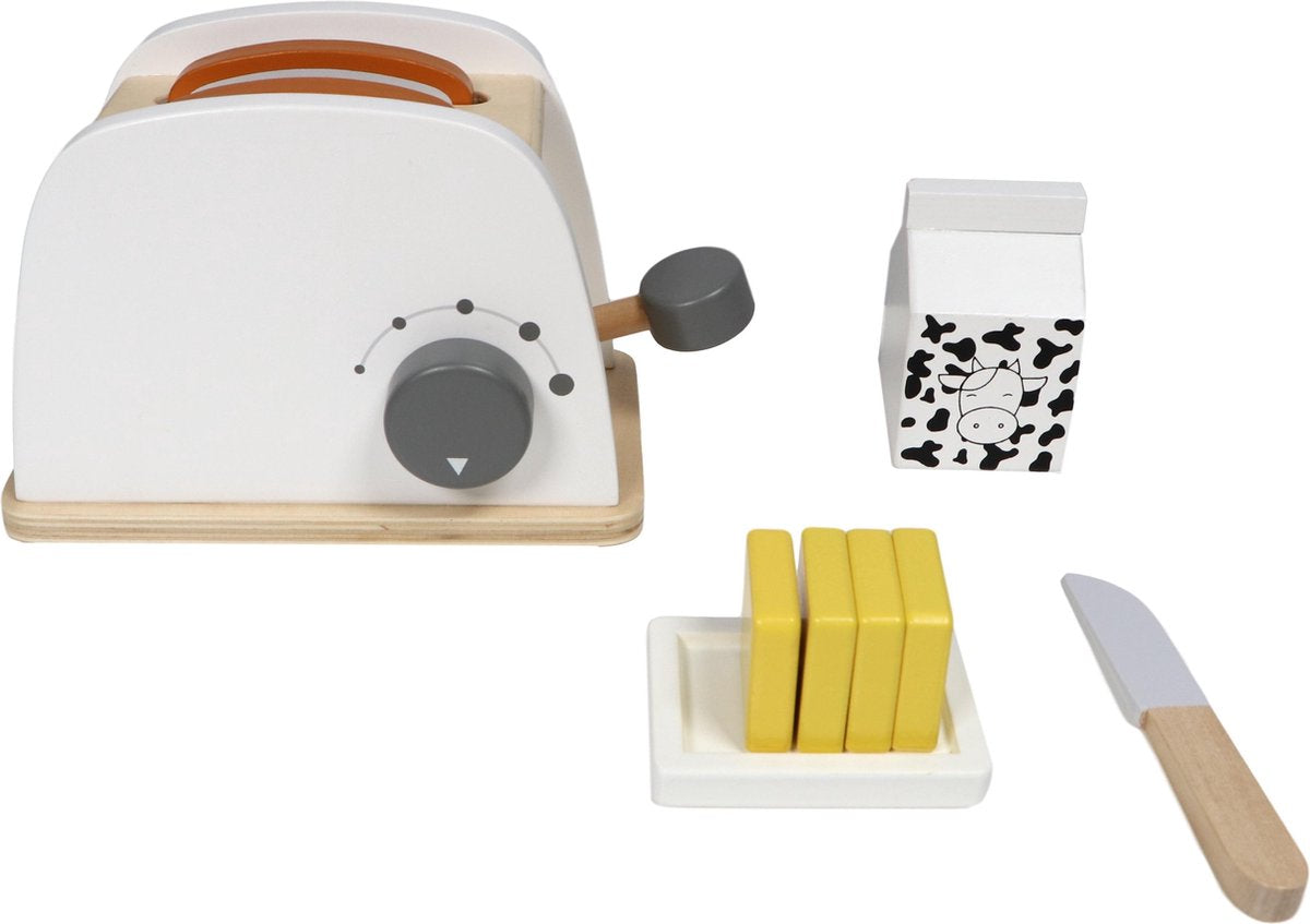 Tryco - Houten Speelgoed Broodrooster met Accessoires
