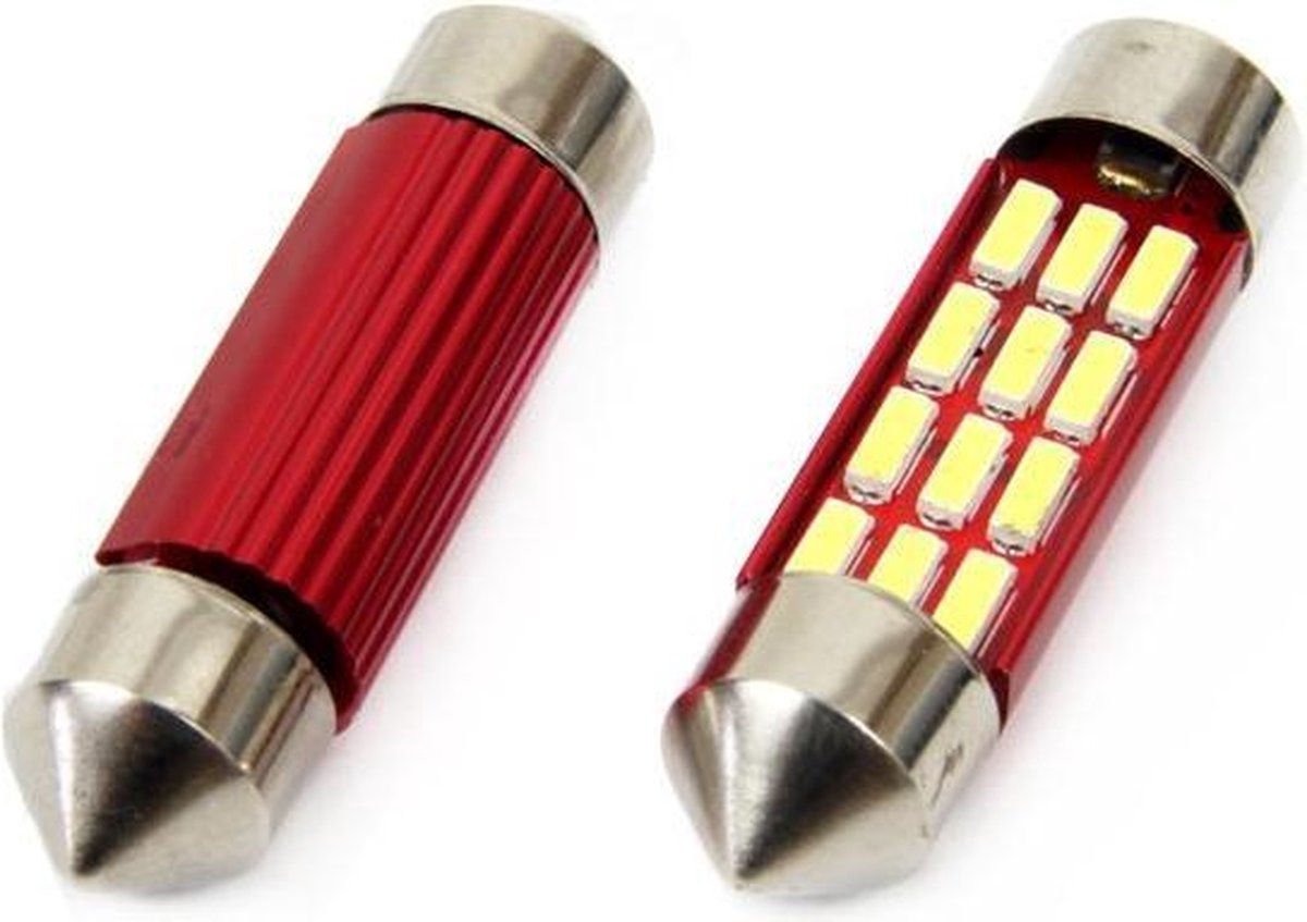 39MM LED - CANBUS - 16SMD - 4014 - 2 stuks - wit