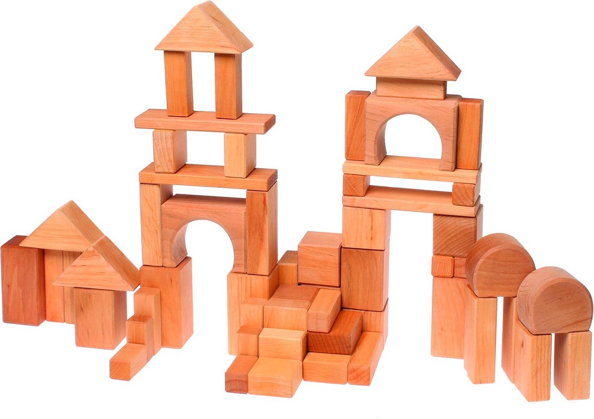 Grimm's houten blokken blank 60 delig