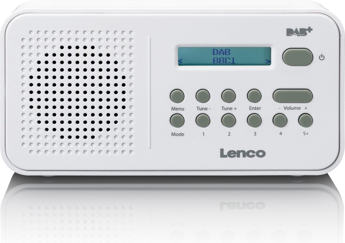 Lenco PDR-015WH - DAB+ Radio met AUX en LCD scherm - Wit
