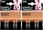Set van 8x Duracell AAA Simply batterijen 1.5 V - alkaline - LR03 MN2400 - Batterijen pack
