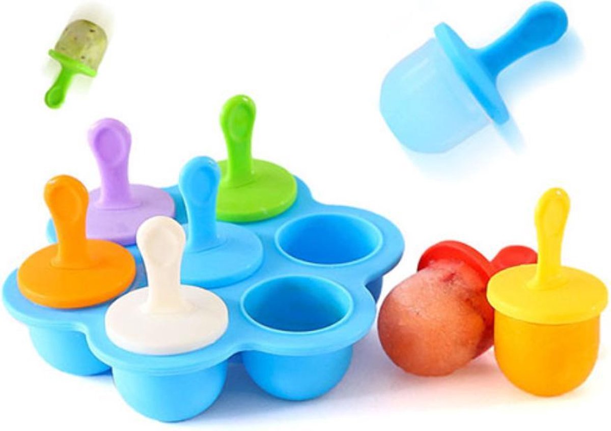 WiseGoods - Ijsvormpjes - Ijslolly Vormen - Ice Cream Maker Mold - Waterijs Maken - Blauw