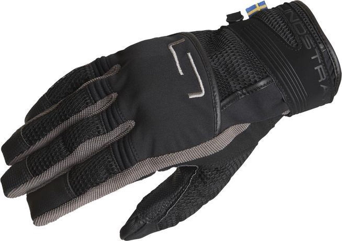 Lindstrands motorhandschoenen Nyhusen zwart/grijs 10