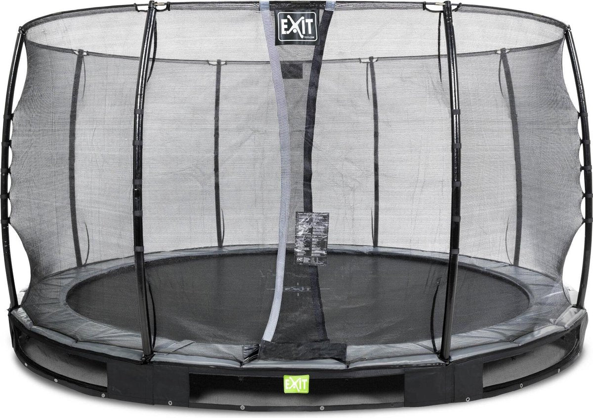 Inground trampoline EXIT Elegant - ø366cm met Economy veiligheidsnet - zwart