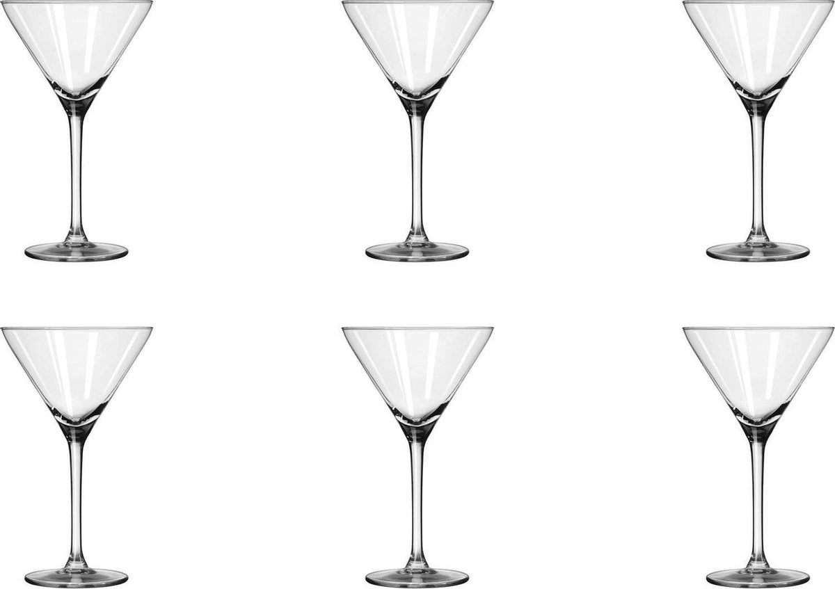 6x Cocktail/martini glazen transparant 260 ml Specials serie - 26 cl - Cocktail glazen - Cocktails drinken - Cocktailglazen van glas