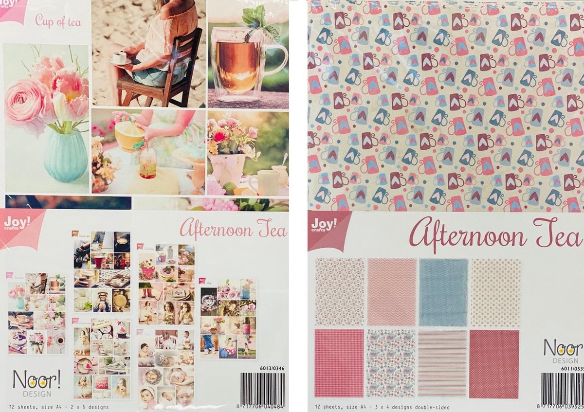 Joy!Crafts / Papierset - Afternoon tea  en Knipvellen - Afternoon tea / Noor! Design / 24 vellen papier om kaarten te maken