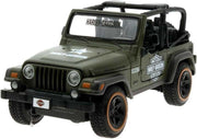 Jeep Wrangler Rubicon Harley Davidson (Mat Groen) (17cm) 1/27 Maisto - Modelauto - Schaalmodel - Model auto - Miniatuurautos - Miniatuur auto