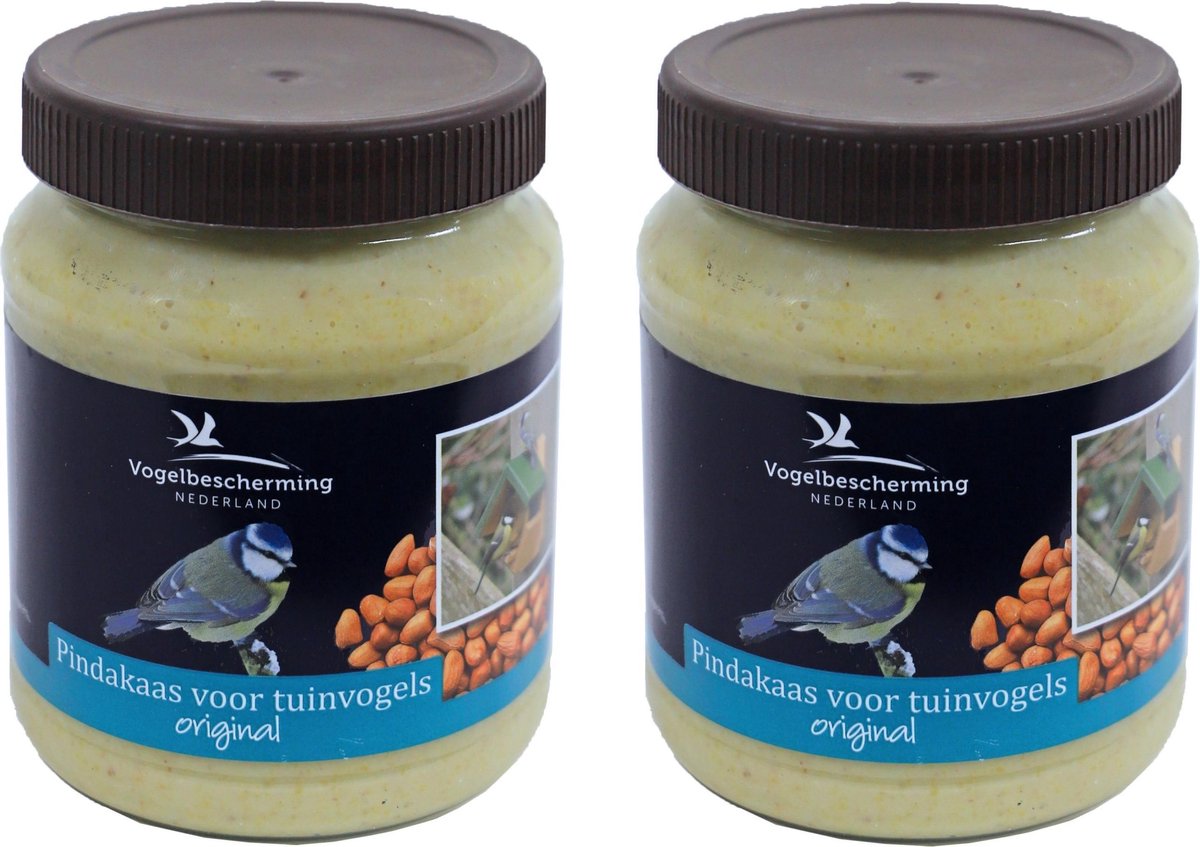 2x Potten vogelpindakaas original 330 gram - Winter vogelvoer/dierenvoer