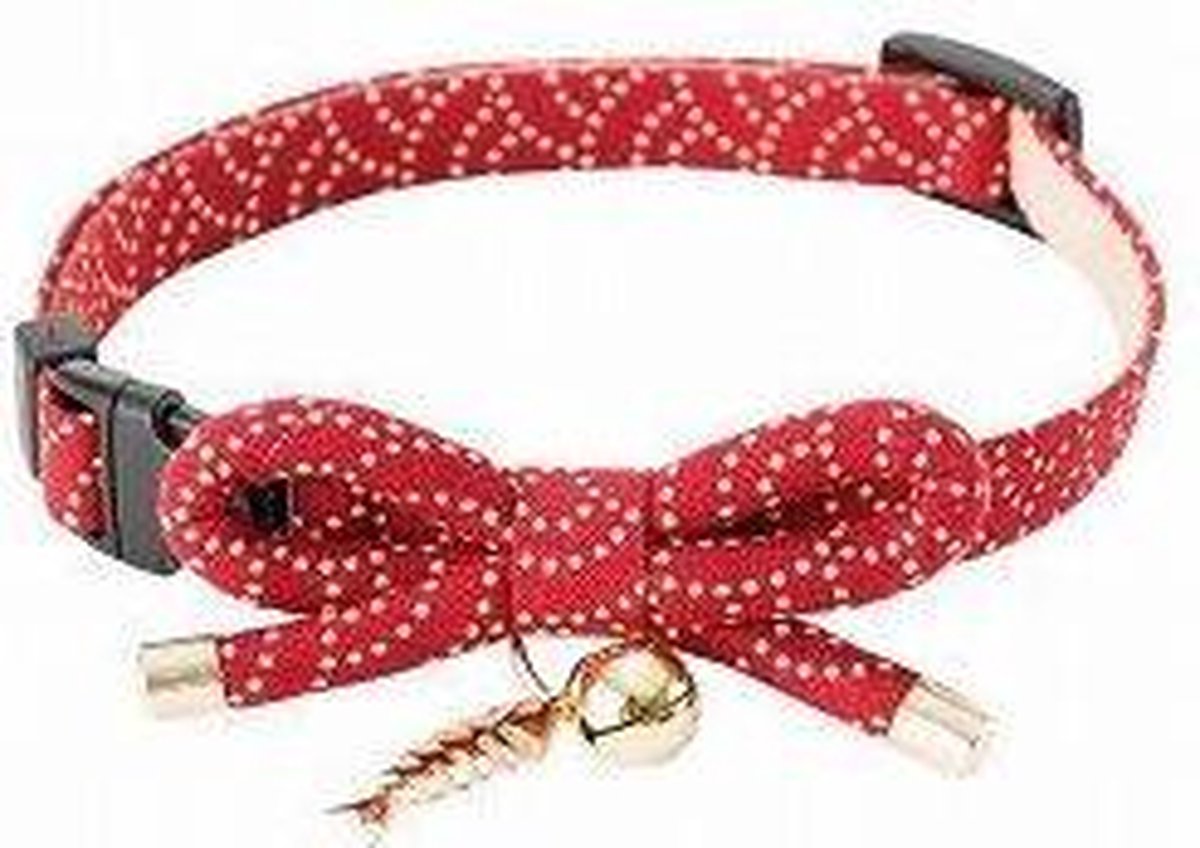 NECOICHI ZEN kattenhalsband rood met vis bedel