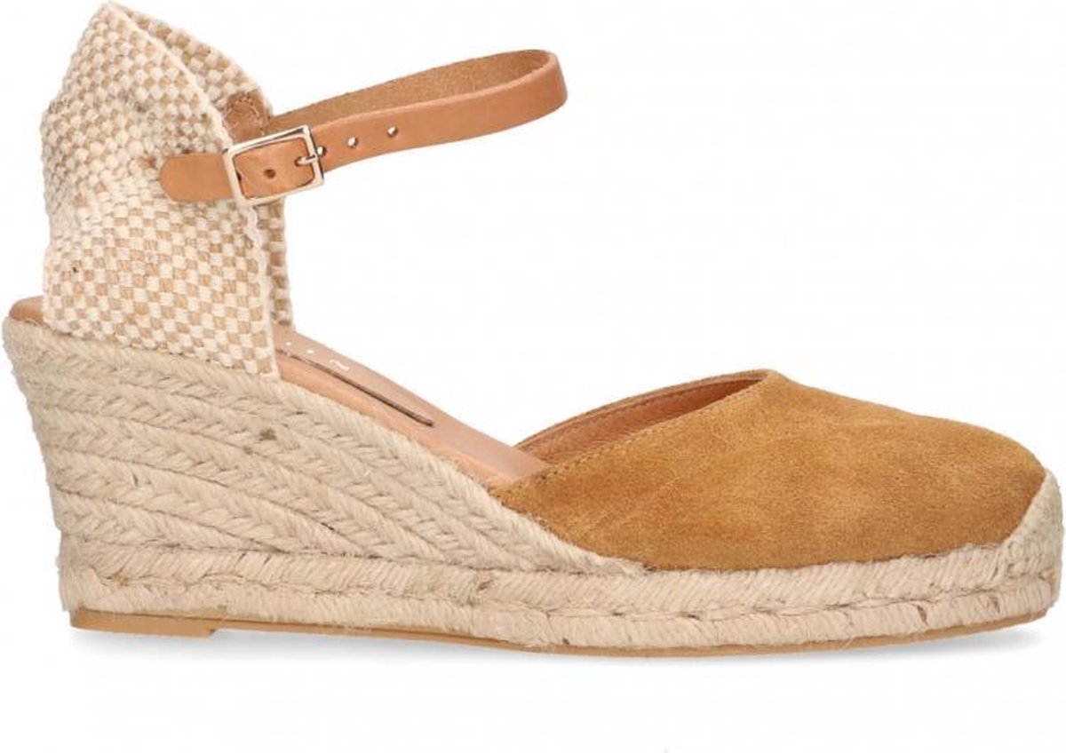 Van Dalen  - Espadrille Op Sleehak - Womens - Cognac - 38