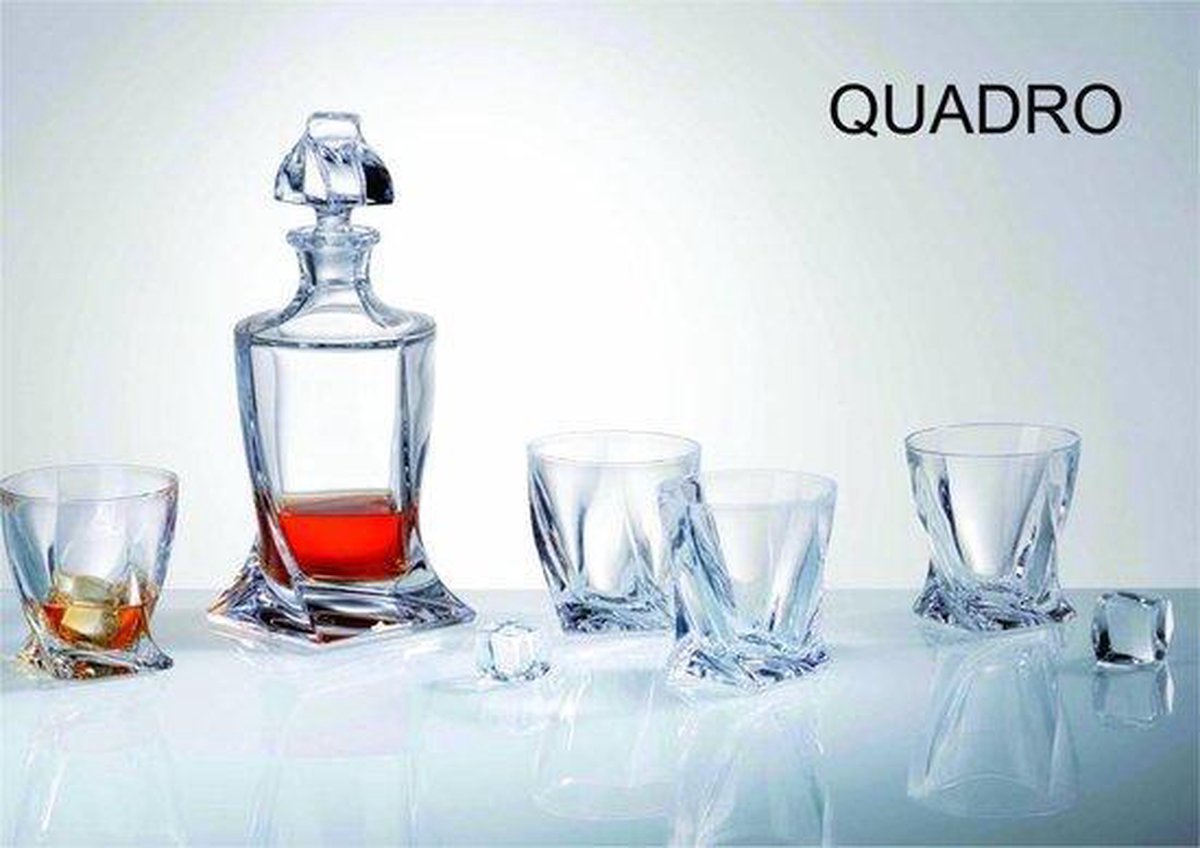 Crystalite Quadro whiskeyglazen - kristal - 7 delig