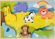Mini Matters - Houten Diren Puzzel - 7 Stukjes - vanaf 10 maanden - 29.5 x 21x 1.5 cm