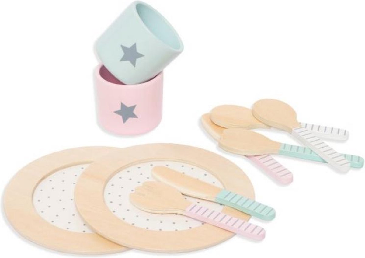 Houten speelset servies (10-delig)