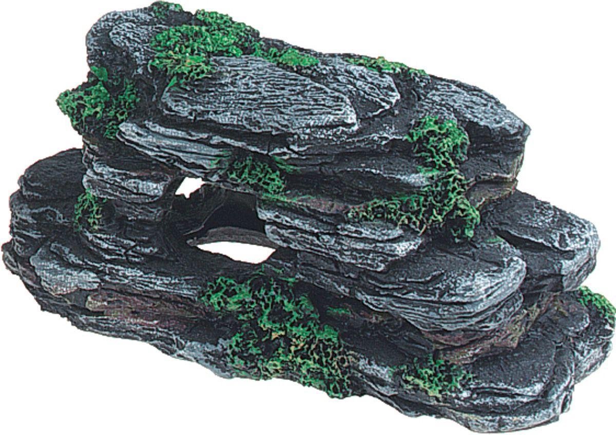Aquarium decoratie Rotsplateau met Mos - 17 x 8 x 8 cm