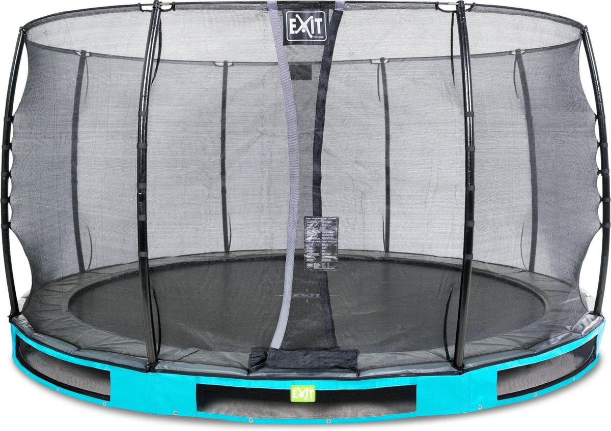 Inground trampoline EXIT Elegant - ø366cm met Economy veiligheidsnet - blauw