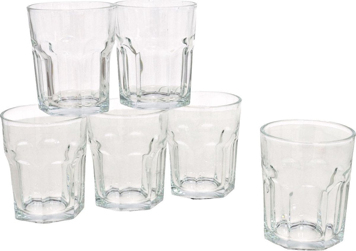 12x  Stuks waterglazen/drinkglazen transparant 256 ml - Glazen - Drinkglas/waterglas/tumblerglas