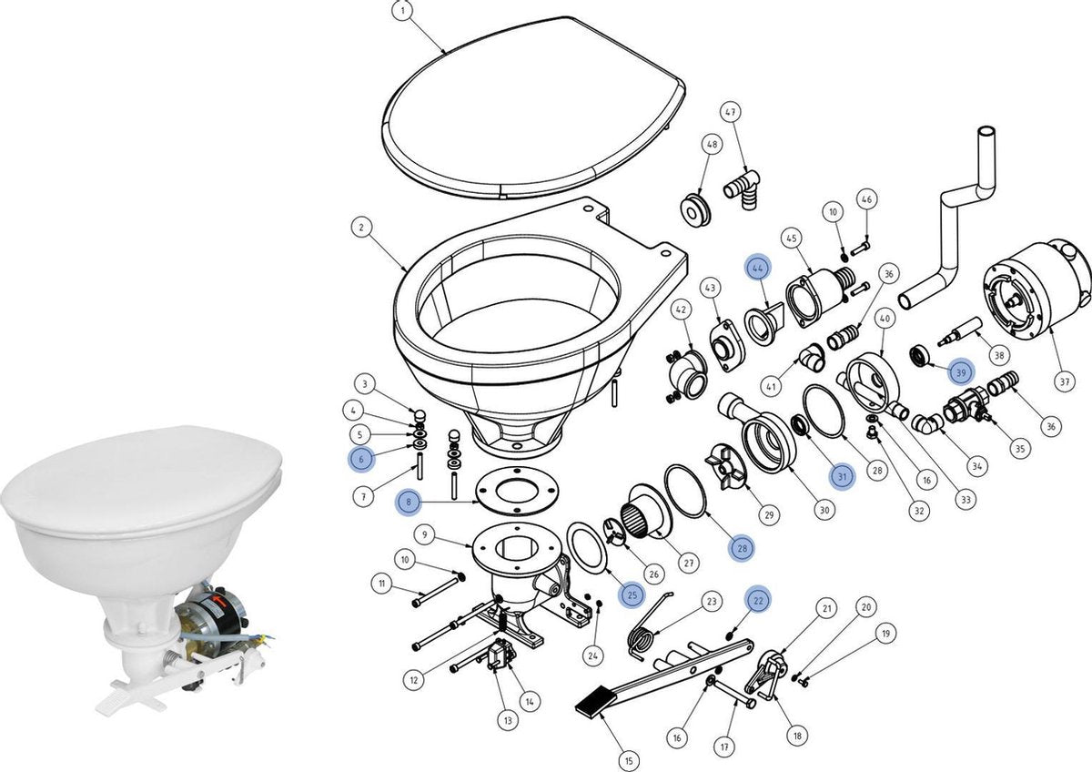 Rheinstrom standaard Reparatieset voor Y8 elektrisch Toilet