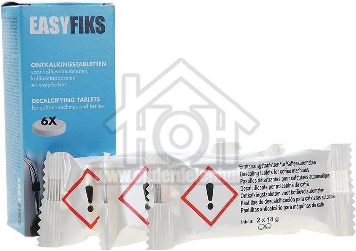 Easyfiks Ontkalker Tabletten Koffiezetters