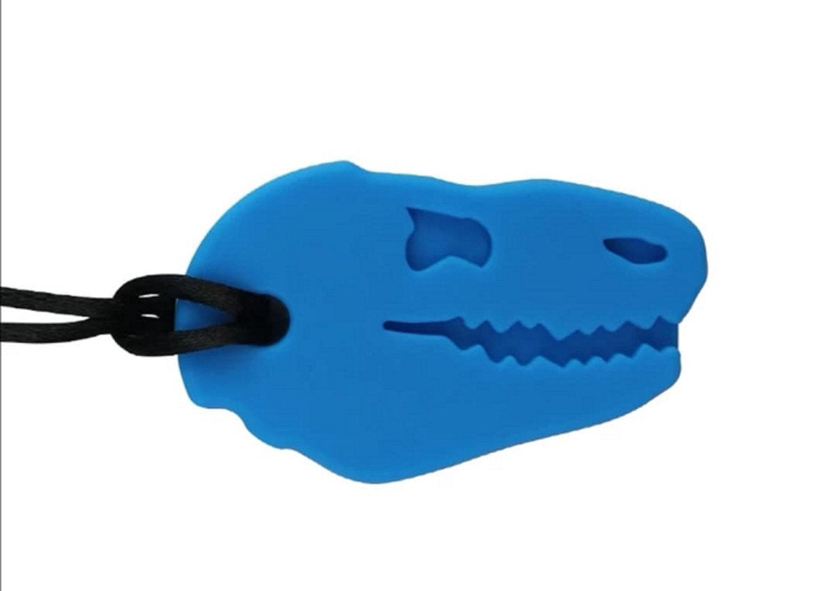 Bijtsteen Dino T Rex Blauw bijt steen Dinosaurus ketting voor moeder en kind kauw sieraden kauwsieraden ADHD Autisme