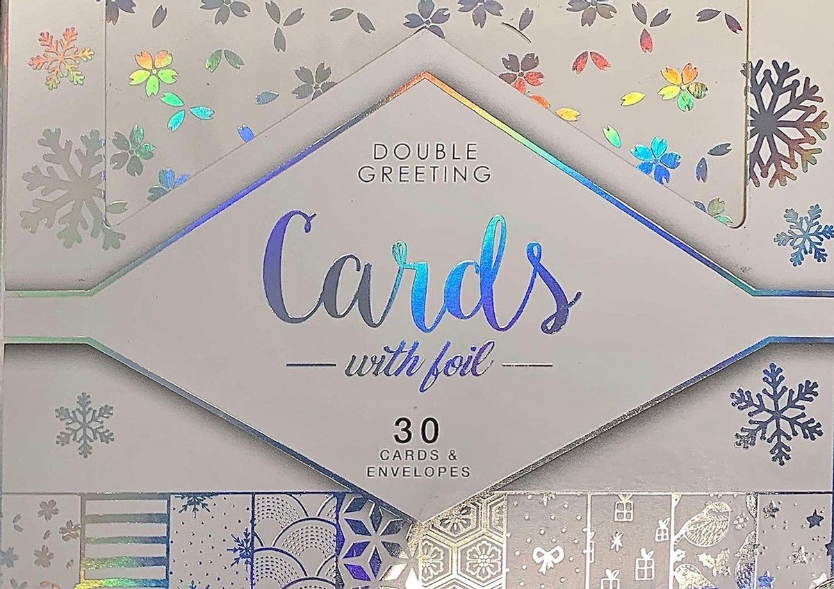 30 Luxe kerstkaarten | met enveloppen| Kerstkaart - Kerstkaart met envelop - Wenskaart - Kerstboom - Algemene kaart – Combiset - Feest - Set van 30 stuks - envelop
