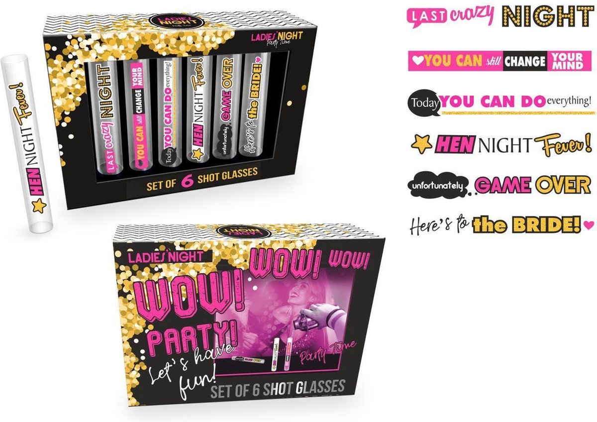 Ladies night tube shot glasses