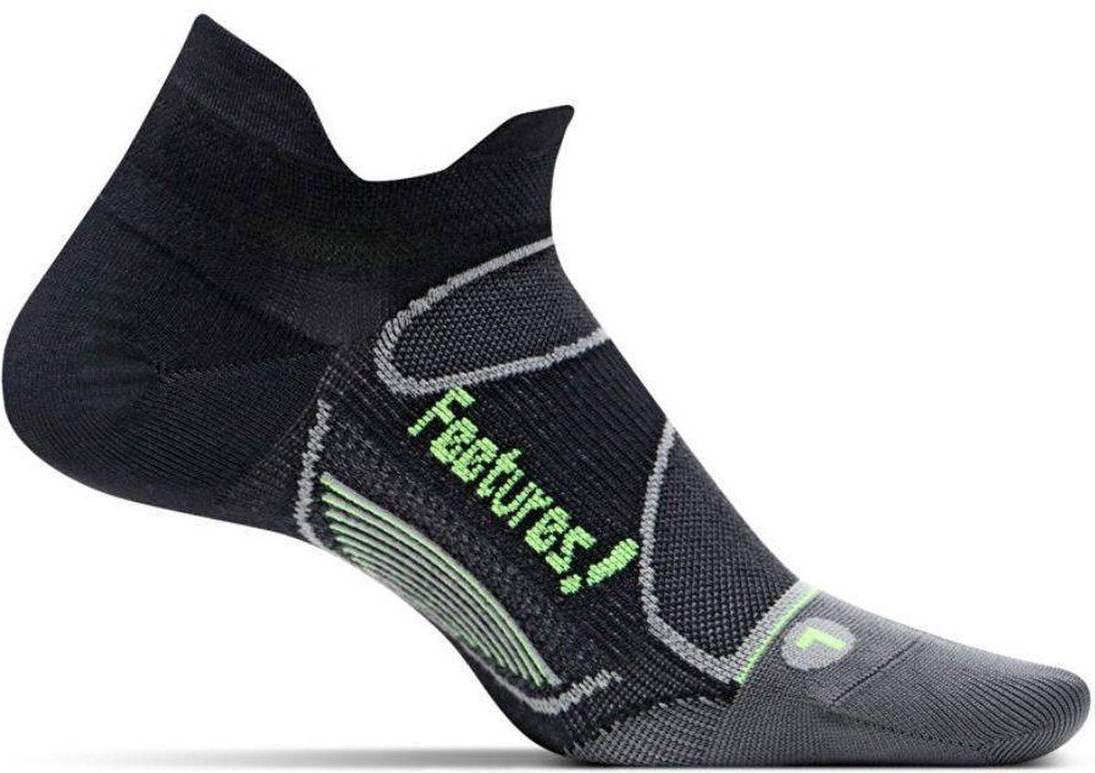 Feetures - Elite Light Cushion No Show Tab - Hardloopsokken - Sportsokken - Black Reflector - XL
