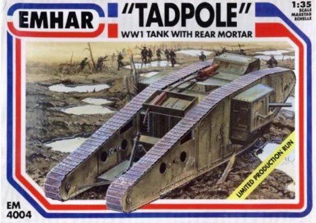 Emahr | 4004 | TADPOLE WW I Tank with rear mortar | 1:35