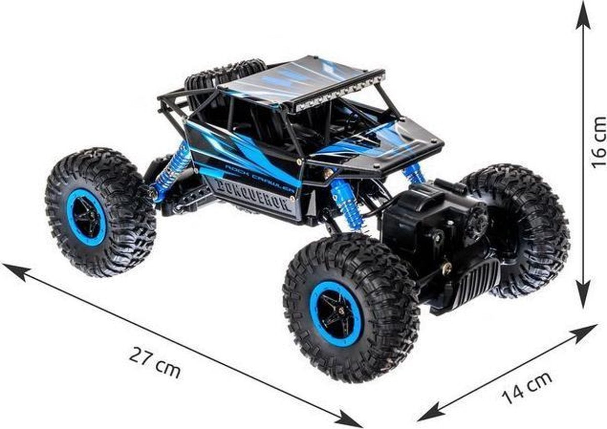 Rock Through - 1:18 - 4WD Rally Car - RC Auto - Draadloos - All Terrain-Rock Crawler-Road Monster Truck-Rally Wagen-Lengte 26cm-Bestuurbare Auto Met Afstandbediening-Direct Leverbaar-Stoere Truck