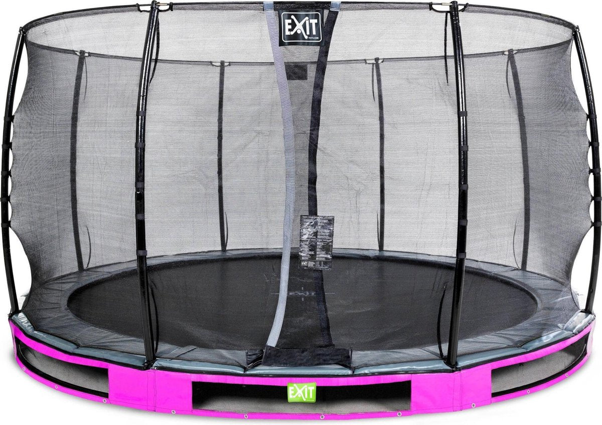 Inground trampoline EXIT Elegant - ø366cm met Economy veiligheidsnet - paars