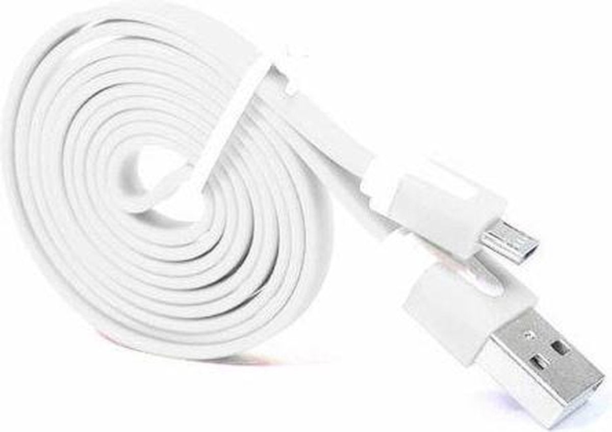 Micro USB Kabel Datacable 1 meter Universeel White Wit
