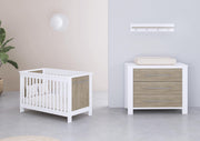 Cabino Babykamer Noel 2 delig - Babybed & Commode - Verstelbare bodem - Wit/Eiken